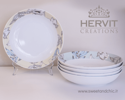 Hervit - Tagliere in porcellana bianca Romance